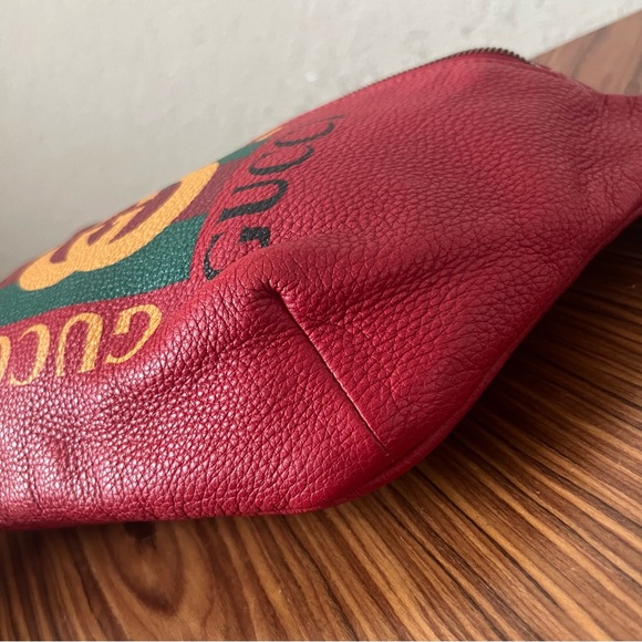 Gucci Grained Calfskin Logo Belt Bag Red Large - Picture 6 of 16